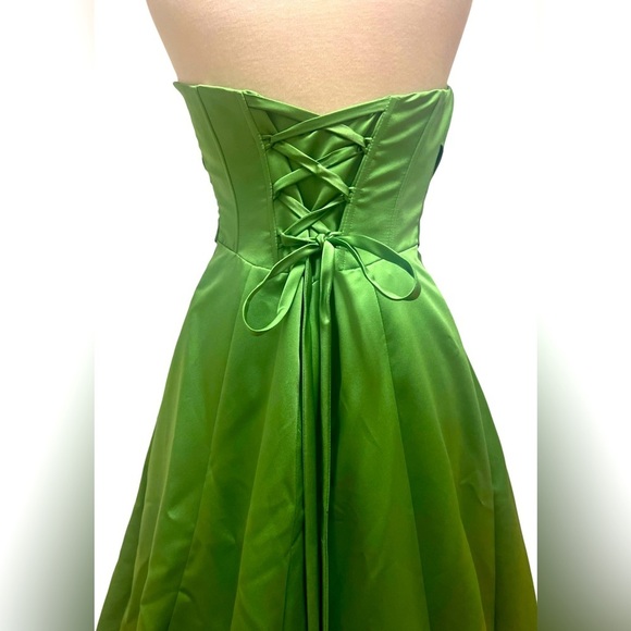 David and bridal strapless green long formal dress - Picture 2 of 6
